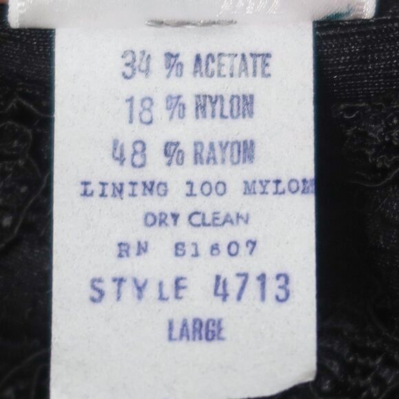 Maryann's Boutique VTG Womens Mini Dress Large Black Floral Lace Going Out Event - Picture 4 of 9